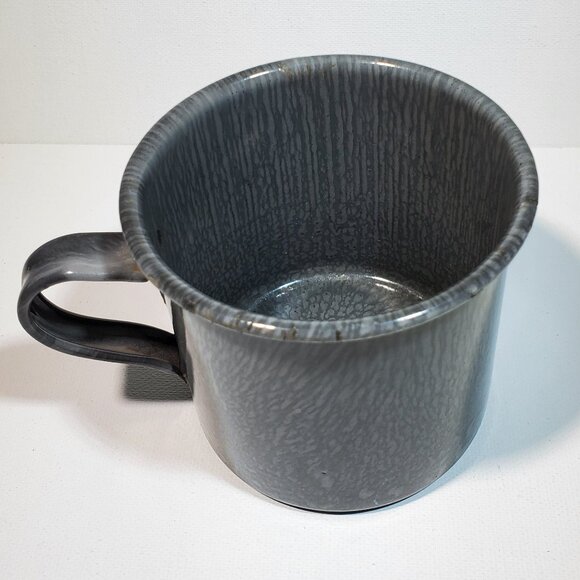 VINTAGE GRAY GRANITEWARE COFFEE CUP...1940'S...RARE ITEM...GREAT CONDITION! - Picture 5 of 8